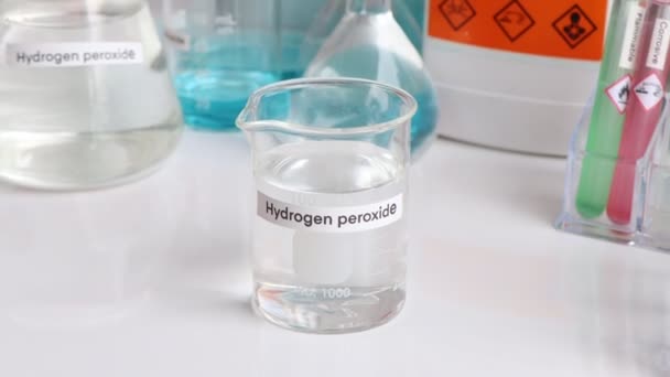 Hydrogen Peroxide Glass Chemical Laboratory Industry — Wideo stockowe