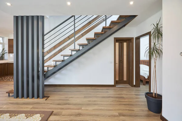 Modern Metal Stairway Scandinavian Interior — Stock Photo, Image