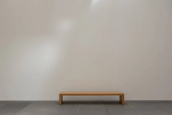 Japansk Stil Minimalism Del Rummets Interiör Träbänk — Stockfoto