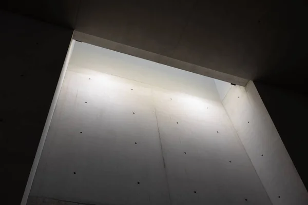 Сучасна Цементна Стіна Світлом Мінімалістичному Стилі — стокове фото