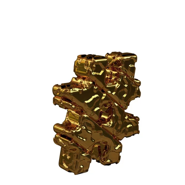 Parlatılmamış altın semboller sağa döndü. 3d simgesi
