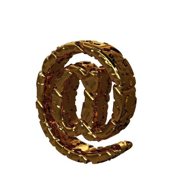 The gold unpolished symbols turned to the left. 3d symbol — Stock Photo, Image