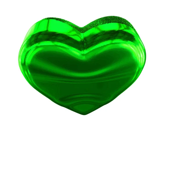 Glitter Heart Green Color — Stock vektor