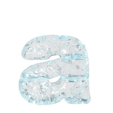 Symbols made of ice. 3d letter a