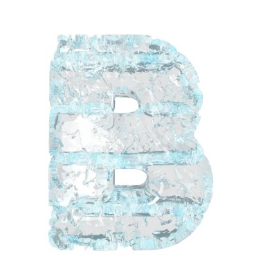 Symbols made of ice. 3d letter b