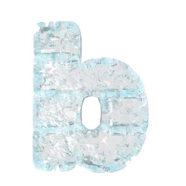 Symbols made of ice. 3d letter b