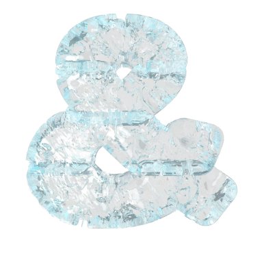 Symbols made of ice. 3d symbol