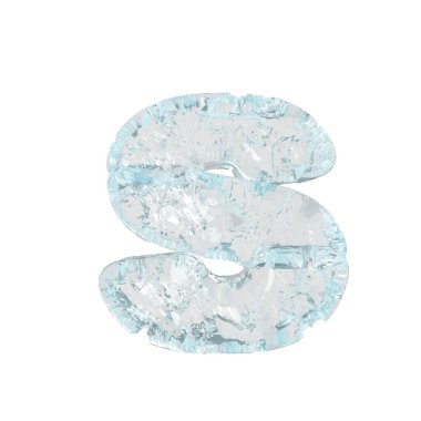Symbols made of ice. 3d letter s