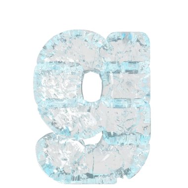 Symbols made of ice. 3d letter g
