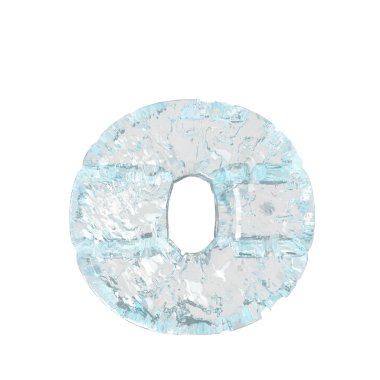 Symbols made of ice. 3d letter o