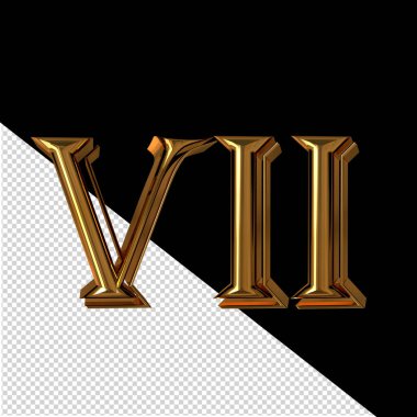 Roman 3d numerals made of gold