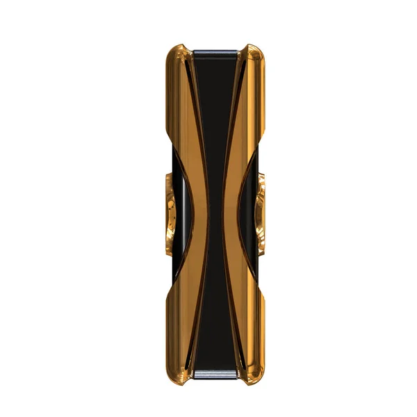 Black Symbol Gold Vertical Straps Letter — Stockový vektor