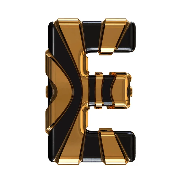 Black Symbol Gold Vertical Straps Letter — Vector de stock