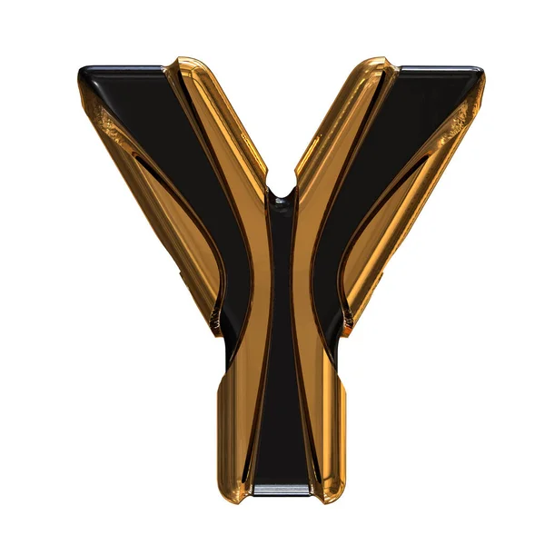 Черный Символ Золотыми Вертикальными Ремнями Письмо — стоковый вектор
