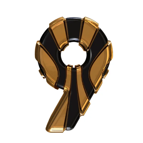 Μαύρο Σύμβολο Χρυσούς Κάθετους Ιμάντες Αριθμός — Διανυσματικό Αρχείο