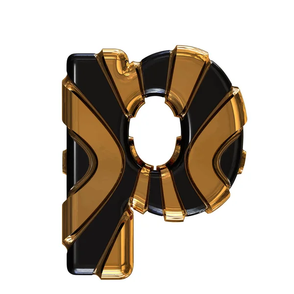 Black Symbol Gold Vertical Straps Letter — Image vectorielle