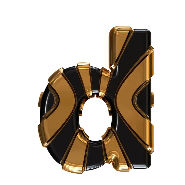 Black Symbol Gold Vertical Straps Letter — Stockvektor