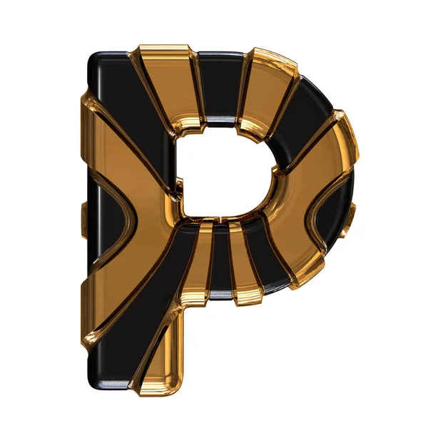 Black Symbol Gold Vertical Straps Letter — 스톡 벡터
