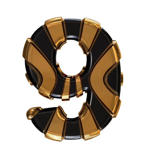 Black Symbol Gold Vertical Straps Number — Image vectorielle