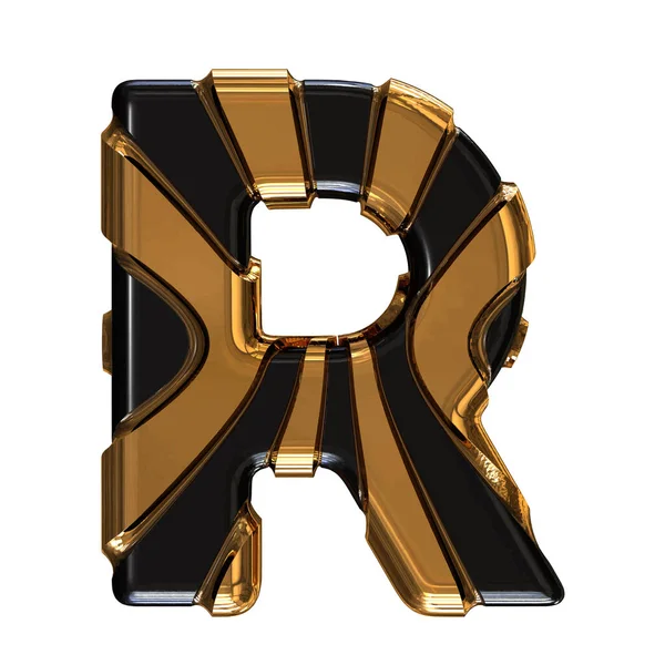 Black Symbol Gold Vertical Straps Letter — Wektor stockowy