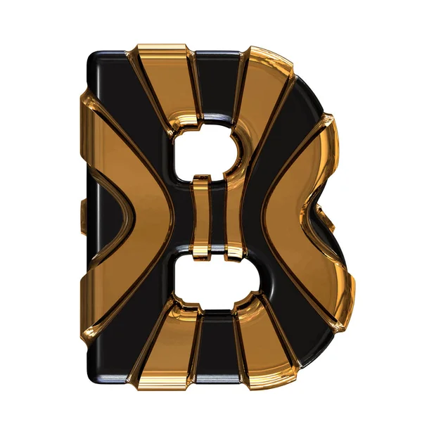 Μαύρο Σύμβολο Χρυσούς Κάθετους Ιμάντες Γράμμα — Διανυσματικό Αρχείο
