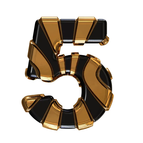 Black Symbol Gold Vertical Straps Number — Stockvector