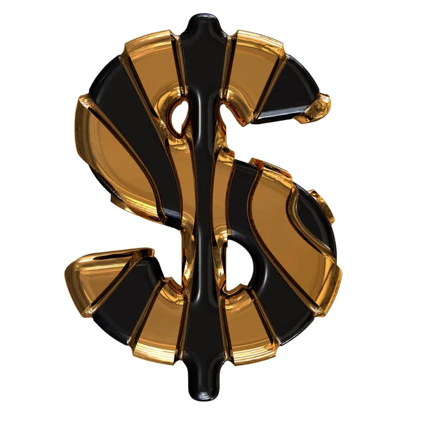 Черный Символ Золотыми Вертикальными Ремнями — стоковый вектор
