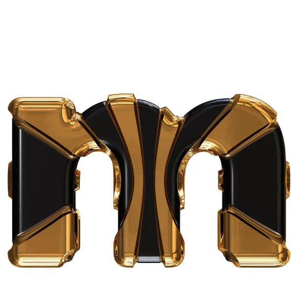 Black Symbol Gold Vertical Straps Letter — 图库矢量图片