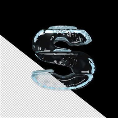The 3d symbol is made of ice. letter s