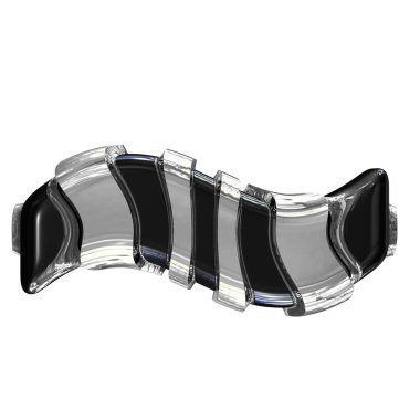 Black 3d symbol with gold vertical straps