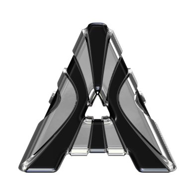 Black symbol with gold vertical straps. 3d letter a