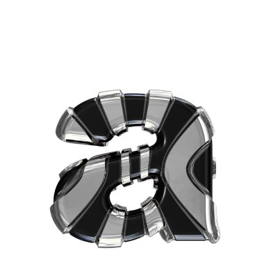 Black symbol with gold vertical straps. 3d letter a