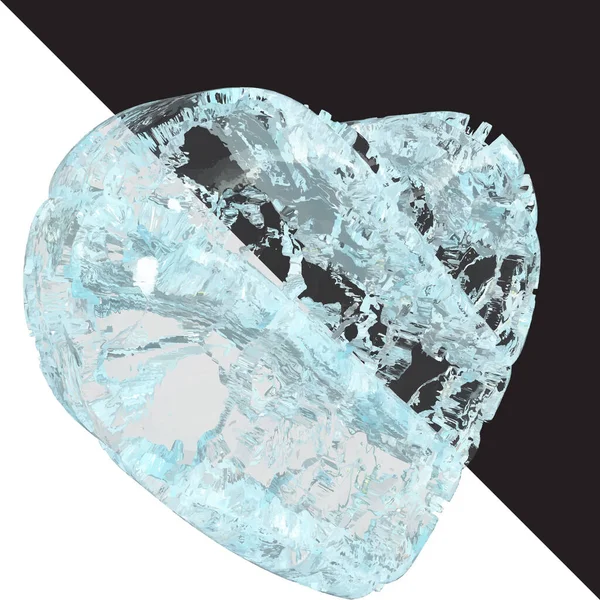 Heart Made Ice Vector Illustration — Archivo Imágenes Vectoriales