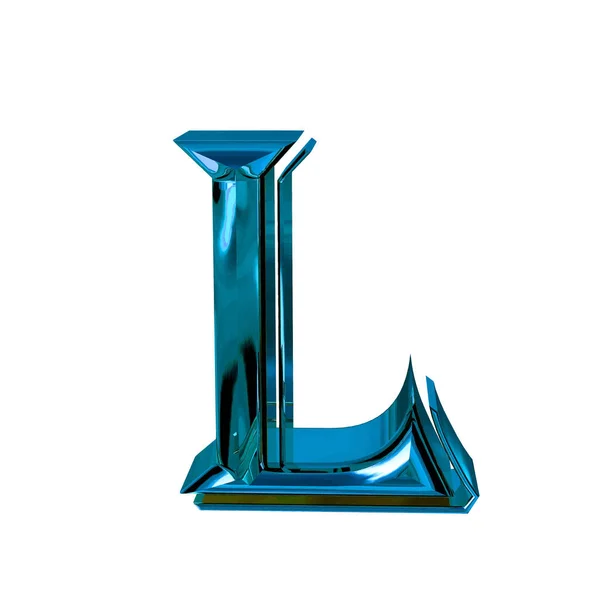 Glossy Three Dimensional Letters Blue Letter — Stock vektor