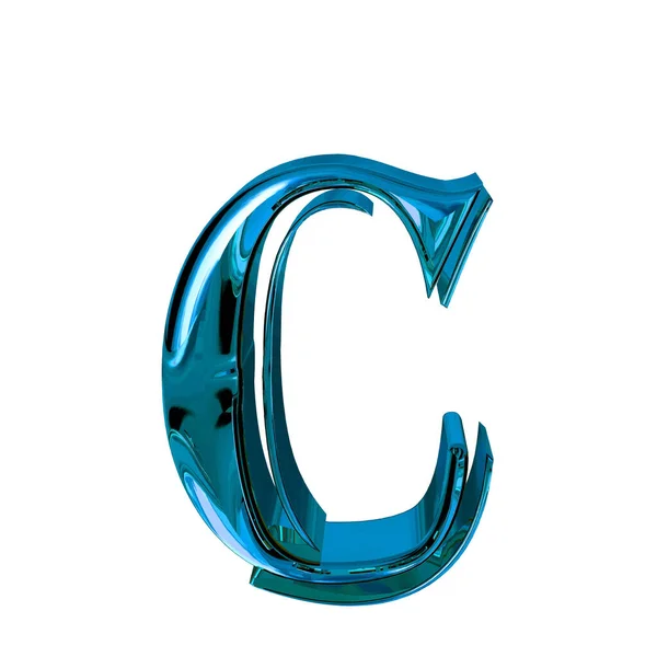 Glossy Three Dimensional Letters Blue Letter — Stock vektor