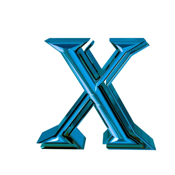 Glossy Three Dimensional Letters Blue Letter — Stok Vektör