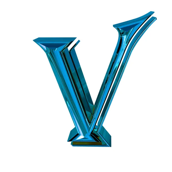 Glossy Three Dimensional Letters Blue Letter — Archivo Imágenes Vectoriales
