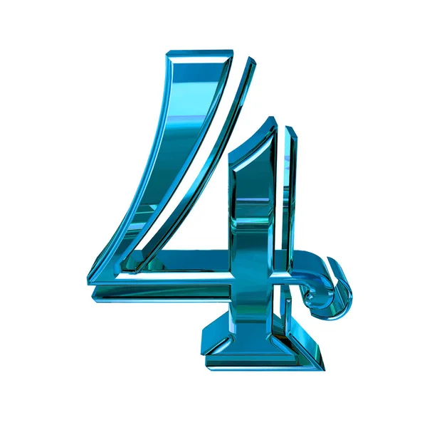 Glossy Three Dimensional Letters Blue Number —  Vetores de Stock