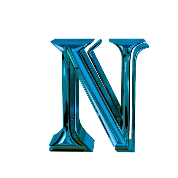 Блестящие Трехмерные Буквы Синим Цветом Третья Буква — стоковый вектор
