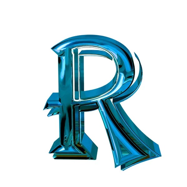 Glossy Three Dimensional Letters Blue Letter — Vector de stock