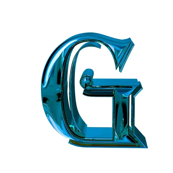 Glossy Three Dimensional Letters Blue Letter — Vector de stock