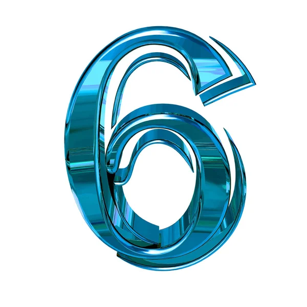 Glossy Three Dimensional Letters Blue Number — Archivo Imágenes Vectoriales
