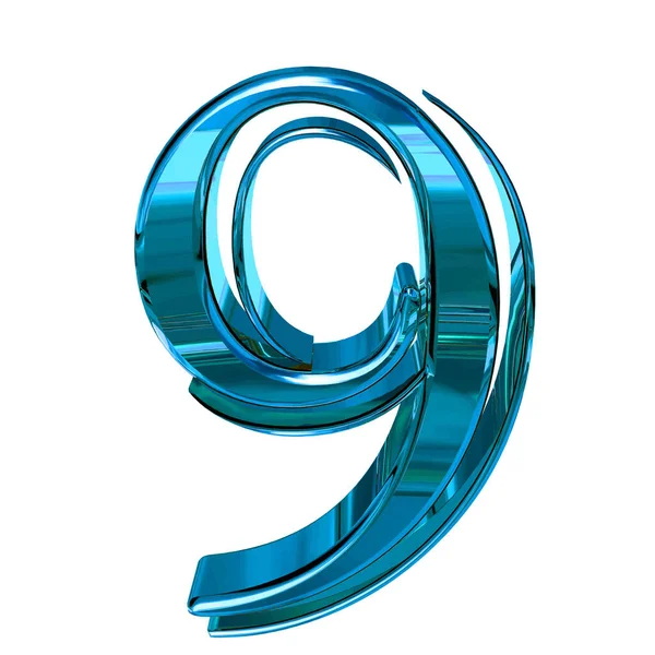 Glossy Three Dimensional Letters Blue Number — 스톡 벡터
