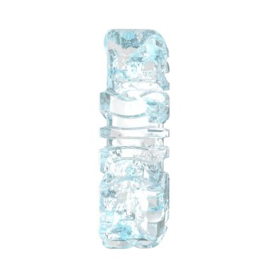 Symbols made of broken ice. 3d letter i