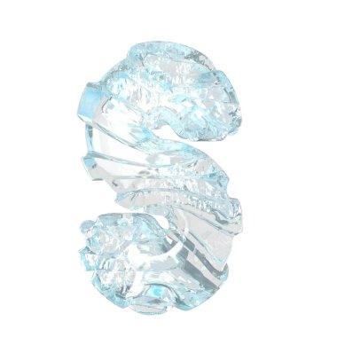 Symbols made of broken ice. 3d letter s