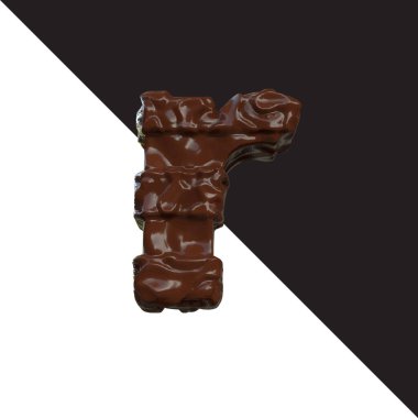 Symbols made of chocolate. 3d letter r