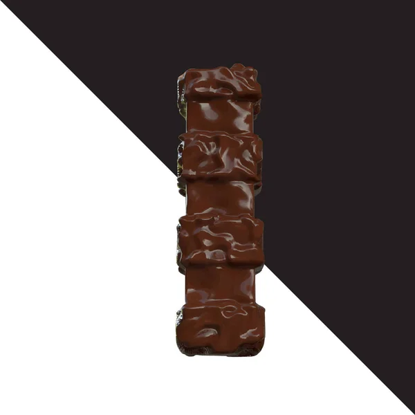 Symbols Made Chocolate Letter — Stock vektor