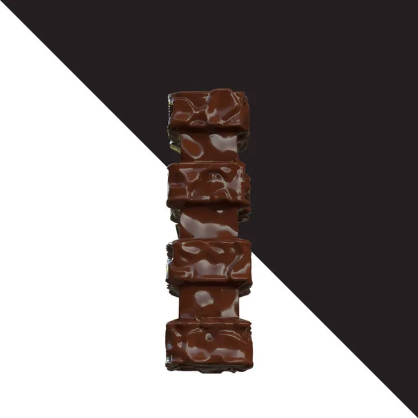 Symbols Made Chocolate Letter — Stock vektor