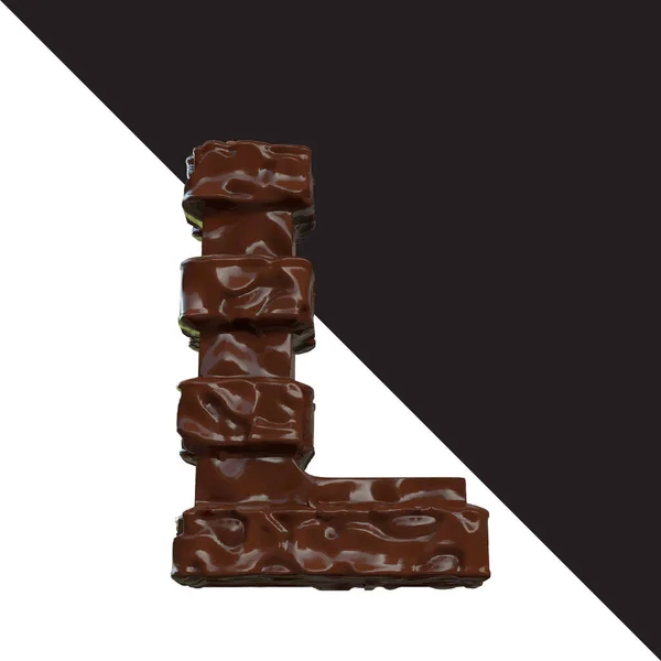 Symbols Made Chocolate Letter — Stock vektor