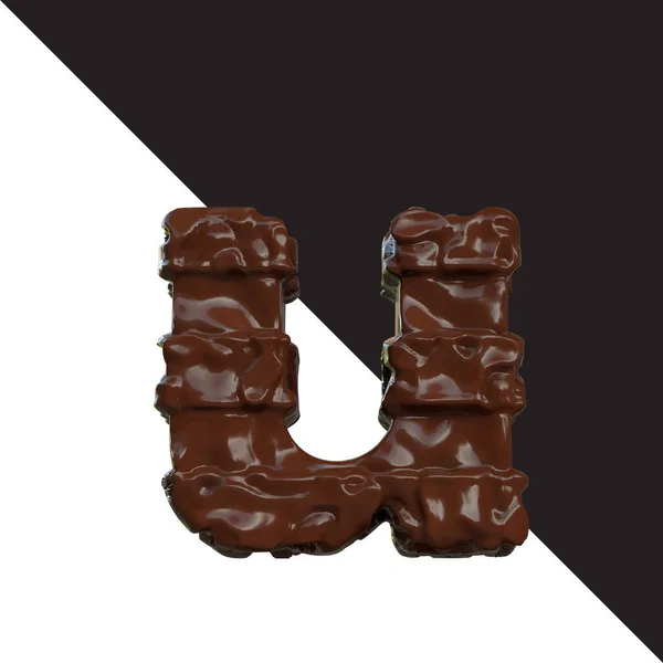 Symbols Made Chocolate Letter — Vettoriale Stock